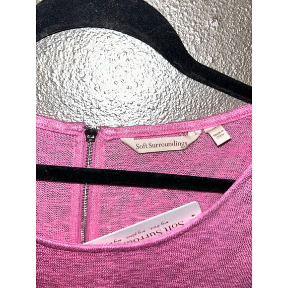 Soft Surroundings Audley Full Back Exposed Zipper Fuchsia Pink Long Jacket - Picture 5 of 8